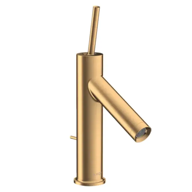 Axor Starck Смеситель для раковины на 1 отверстие с донным клапаном, цвет: шлифованная латунь 10111950