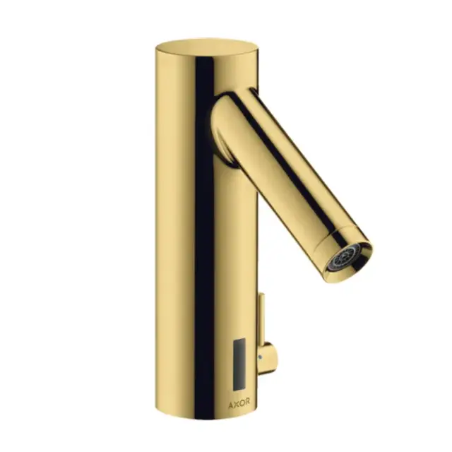 Axor Starck Смеситель для раковины электронный без донного клапана, цвет: полированное золото 10101990