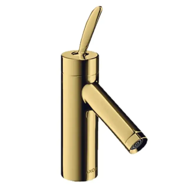 Axor Starck Смеситель для раковины на 1 отверстие с донным клапаном, цвет: полированное золото 10018990