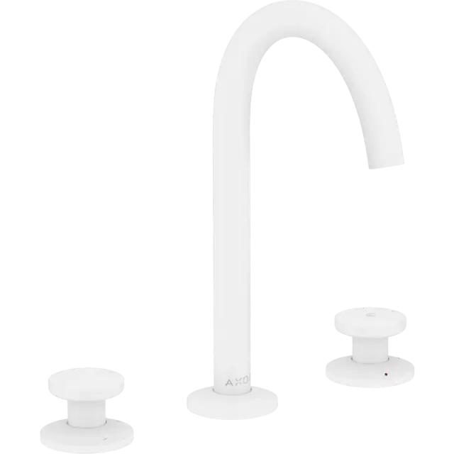 Axor One Смеситель для раковины двухвентильный на 3 отверстия с донным клапаном, цвет: матовый белый 48070700
