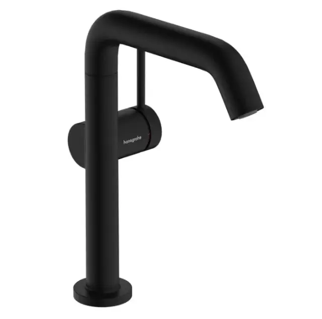 Hansgrohe Tecturis S Смеситель для раковины, высокий, с донным клапаном, цвет: матовый черный 73360670