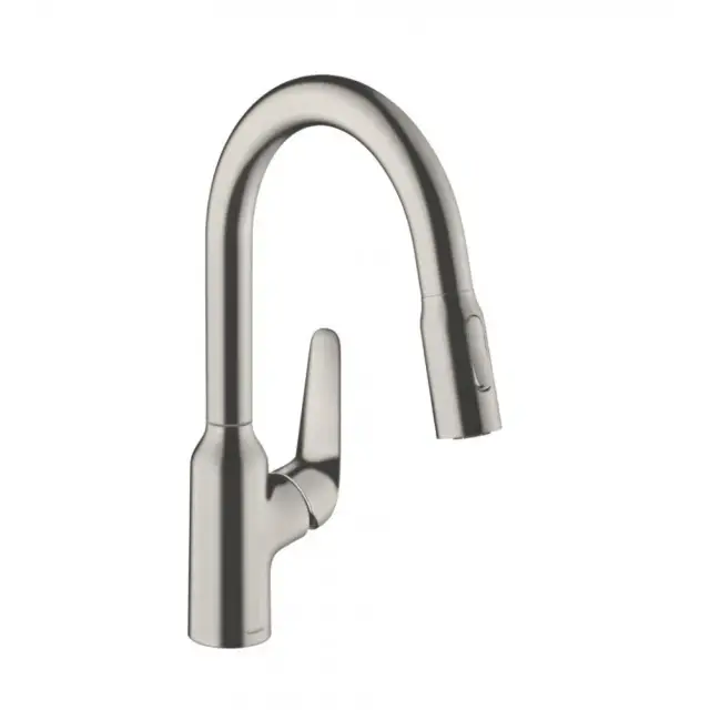 Hansgrohe Focus M42 Смеситель для кухонной мойки однорычажный 180, с выдв. изл. цвет: нержав. сталь 71801800