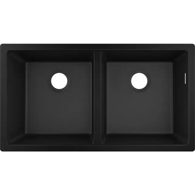 Hansgrohe S51 Кухонная мойка встраиваемая снизу 2 чаши 82x45 см, цвет: черный графит 43434170