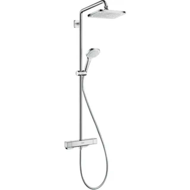 Hansgrohe Croma E Душевая стойка: термостат, верхний душ EcoSmart 28x17 см, ручной душ, цвет: хром 27660000