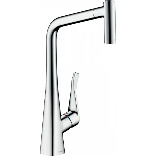 Hansgrohe Metris M71 Смеситель для кухонной мойки однорычажный 320 EcoSmart, с выдв. изл. цвет: хром 14780000