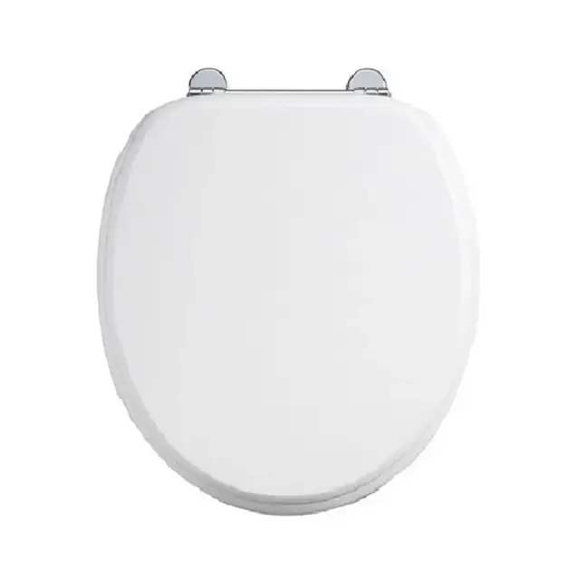 Burlington Savoy Крышка-сиденье для унитаза, без микролифта, крепление хром, цвет: белый глянцевый RS60
