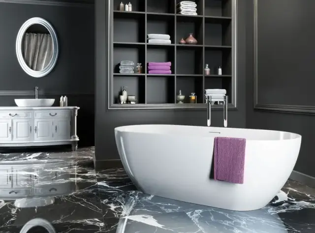 Burlington Formoso Ванна отдельностоящая 169х80 см, композит, перелив по центру, цвет: белый глянец N2A