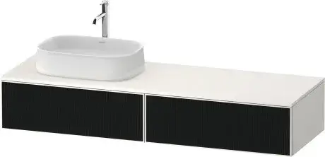 Duravit Zencha Тумба под рак. 160x55x28,1h см, цвет: черное стекло/белый супермат. ZE4814L63840000