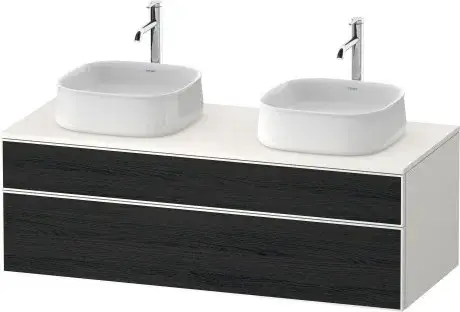Duravit Zencha Тумба под две рак. 130x55x44,2h см, цвет: дуб черный/белый супермат. ZE4823B16840000