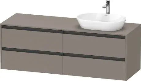 Duravit Ketho.2 Тумба под раковину справа 160x55x56,8h см, цвет: базальт мат. K24899R43430000
