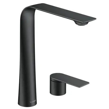 Duravit D.1 Смеситель для раковины, на 2 отв., без донного клапана, цвет: черный мат. D11130002046