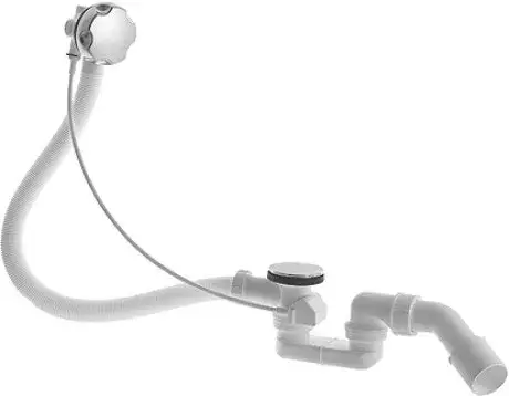 Duravit D-Code Комплект слива-перелива для ванны, цвет: белый/хром 790225000001000