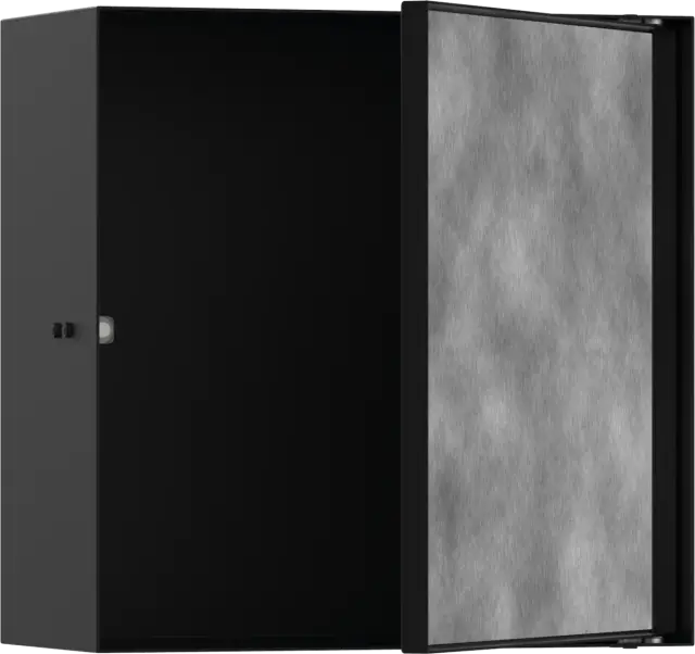 Hansgrohe XtraStoris Rock Полка в нишу встраиваемая 30х14х30h см, с дверью, цвет: матовый черный 56091670