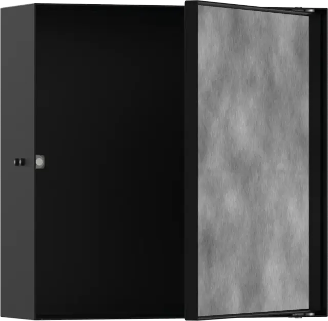 Hansgrohe XtraStoris Rock Полка в нишу встраиваемая 30х10х30h см, с дверью, цвет: матовый черный 56085670