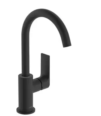 Hansgrohe Rebris E Смеситель для раковины 210 с поворотным изливом, цвет: матовый черный 72576670
