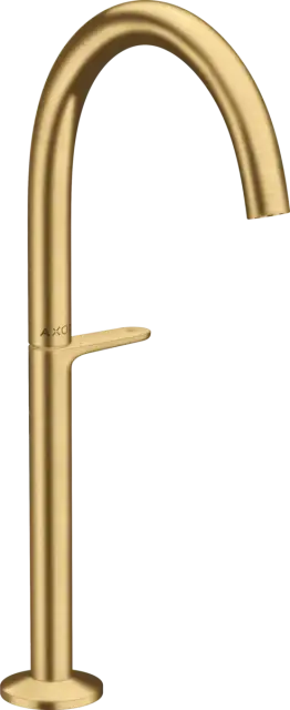 Axor One Смеситель для раковины высокий на 1 отверстие с донным клапаном, цвет: шлифованное золото 48030250