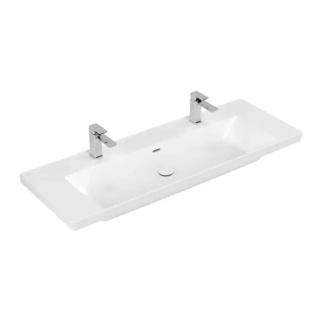 Villeroy & Boch Subway 3.0 Раковина 130х47х17 см, 2 отв., подвесная, цвет: белый камень 4A70D4RW