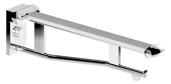 Keuco Plan Care Поручень для туалета, откидной 11x70,1x18,2h см, цвет: хром, белый 34903 013751