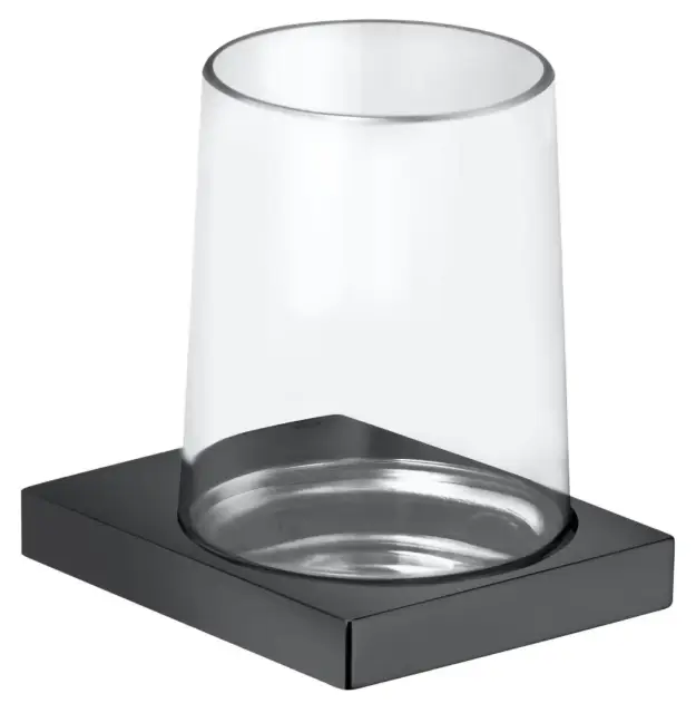 Keuco Edition 11 Держатель стакана, подвесной, в комп. со стаканом цвет: хром черный брашированный 11150 139000