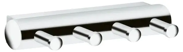 Keuco Plan Планка с 4 крючками для полотенца 11,8x2,2x4,7h см, цвет: нержавеющая сталь 14913 070000