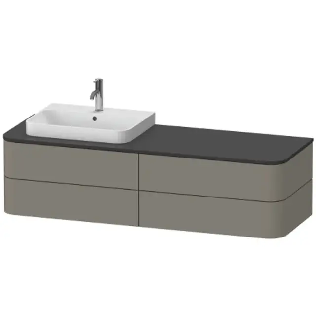 Duravit Happy D.2 Plus Тумба подв. 40,8x160xh55 cм, 4 ящика, цвет stone grey satin matt HP4973L9292