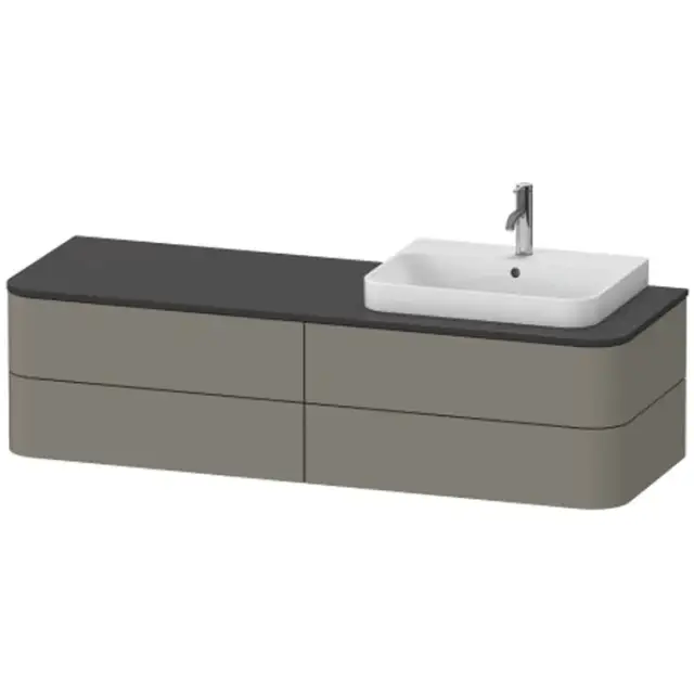 Duravit Happy D.2 Plus Тумба подв. 40,8x160xh55 cм, 4 ящика, цвет stone grey satin matt HP4963R9292