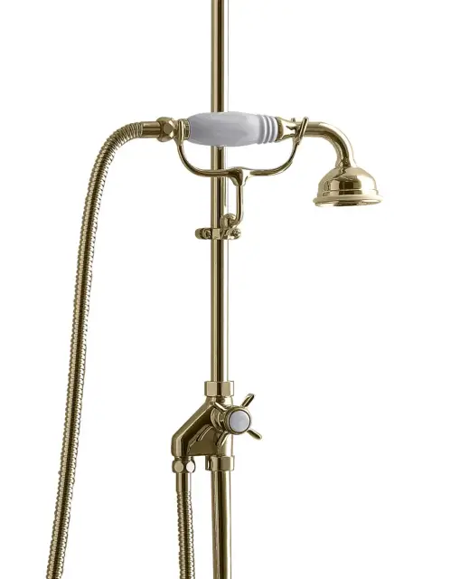 Devon&Devon Doccia Ручной душ с переключателем и держателем, цвет: светлое золото MARK618