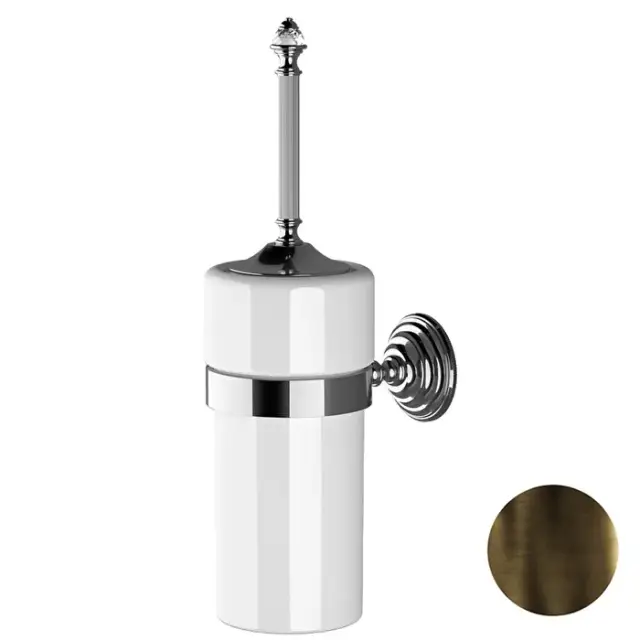 Devon&Devon Diamond Ершик для унитаза подвесной с керамической колбой, цвет: бронза WHD520BRBI