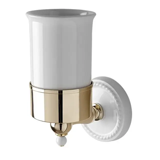 Devon&Devon Dorothy Стакан для зубных щеток подвесной, керамический, цвет: золото DOR403OT