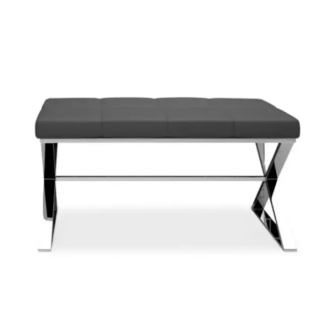 Decor Walther Bench Скамейка 81x41xh43 см, экокожа, цвет хром черный 0508905