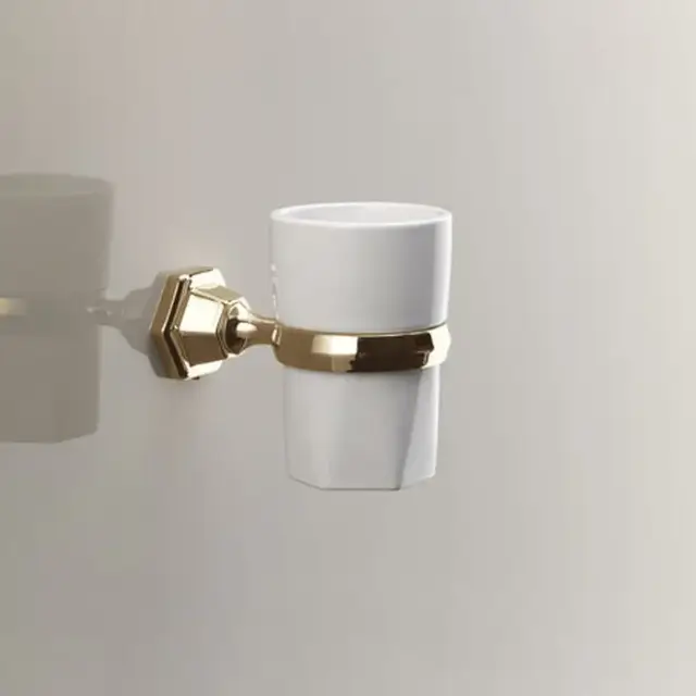 Devon&Devon Jubilee Стакан для зубных щеток подвесной, керамический, цвет: золото JB103OT