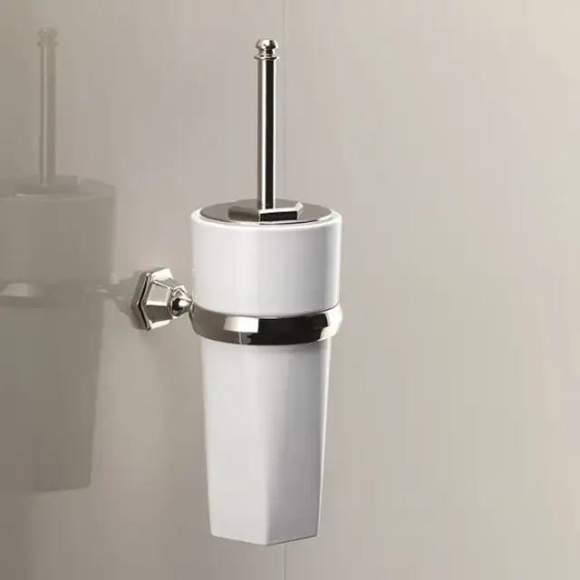 Devon&Devon Jubilee Ершик для унитаза подвесной с керамической колбой, цвет: никель JB120NK