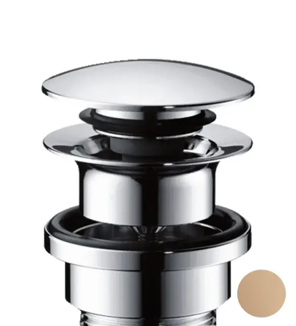 Axor Донный клапан Push-Open для раковины и биде, универсальный, цвет: полированное красное золото 51300300