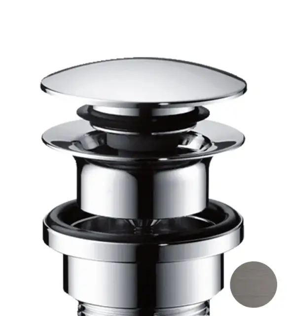 Axor Донный клапан Push-Open для раковины и биде, универсальный, цвет: шлифованный черный хром 51300340