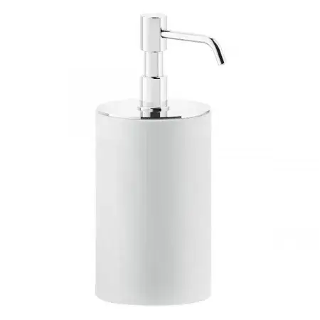 Gessi Rilievo Дозатор для жидкого мыла настольный, с белой колбой, цвет: Brushed Brass PVD 59537#727