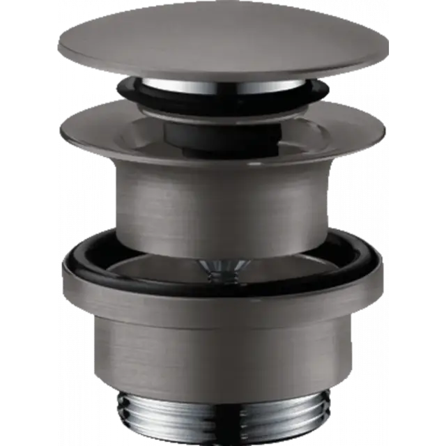 Hansgrohe Донный клапан для раковины Push-Open универсальный, цвет: шлифованный черный хром 50100340