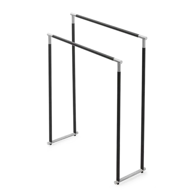 Decor Walther Club Полотенцедержатель 87 см, напольный, двойной, цвет: черный матовый/хром 0509360