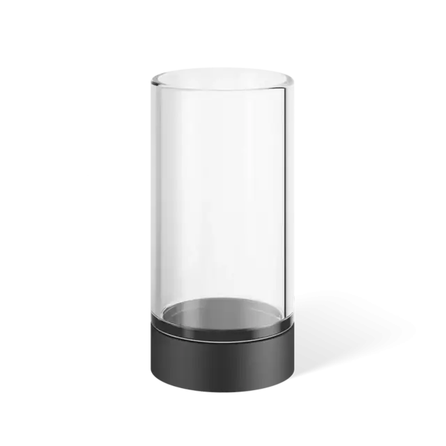 Decor Walther Century Стакан для зубных щеток настольный, стеклянный прозрачный, цвет: черный 0587560