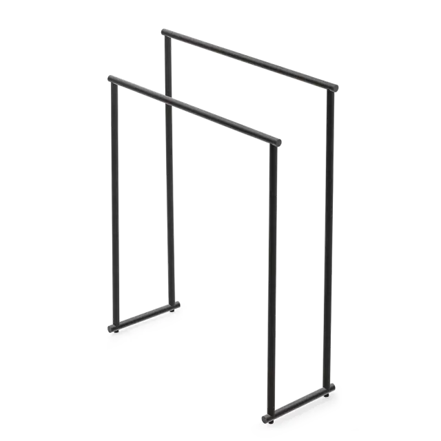 Decor Walther Bar Полотенцедержатель 87 см, напольный, двойной, цвет: черный матовый 0509260