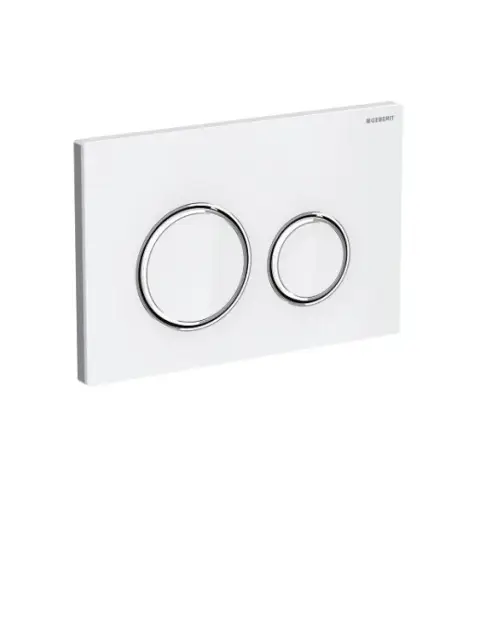 Geberit Sigma 21 Кнопка смыва для инсталляции, стеклянная, цвет: белый, окантовка хром глянцевый 115.884.SI.1