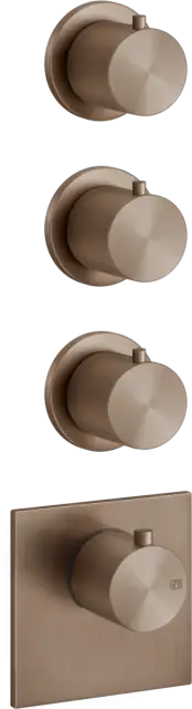 Gessi 316 Bath-Shower Термостат для ванны встраиваемый, 3 потребителя, цвет: copper brushed PVD 54506#708