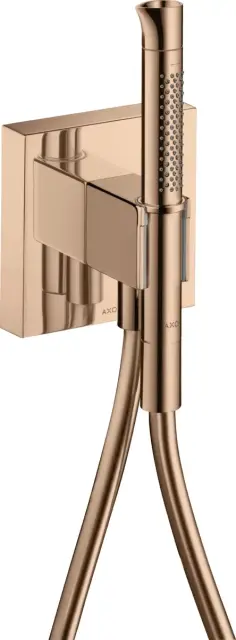 Axor Starck Organic Душевой гарнитур: лейка 2 режима, подключение, цвет: полированное розовое золото 12232300