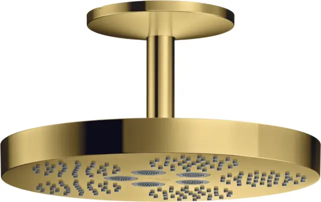 Axor One Верхний душ 28,2 см, 1 вид струи, кронштейн потолочный 12 см, цвет: полированное золото 48493990