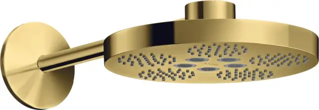 Axor One Верхний душ 28 см, 2 вида струи, кронштейн настенный 38,9 см, цвет: полированное золото 48492990