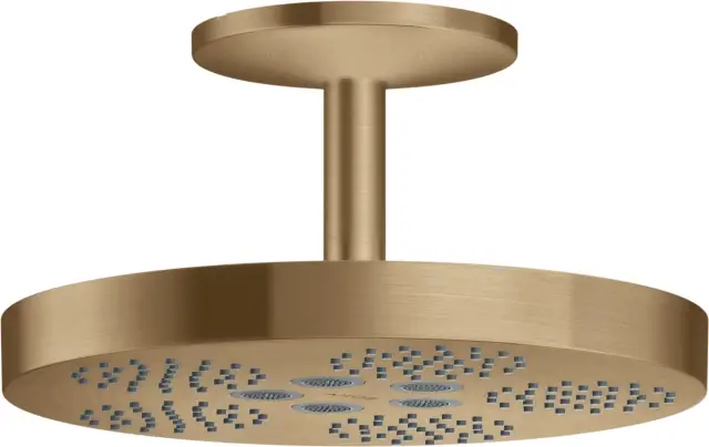 Axor One Верхний душ 28,2 см, 1 вид струи, кронштейн потолочный 12 см, цвет: шлифованная бронза 48493140