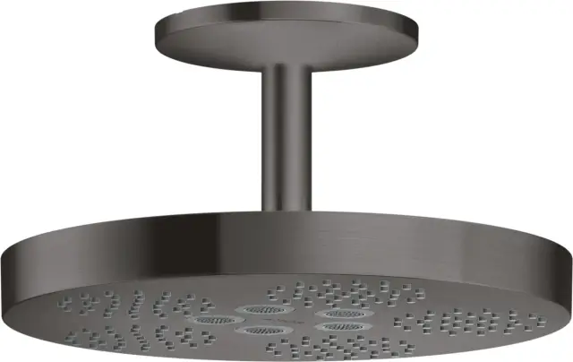 Axor One Верхний душ 28,2 см, 1 вид струи, кронштейн потолочный 12 см, цвет: шлифованный черный хром 48493340