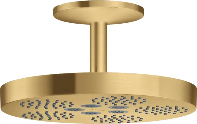Axor One Верхний душ 28,2 см, 1 вид струи, кронштейн потолочный 12 см, цвет: шлифованное золото 48493250
