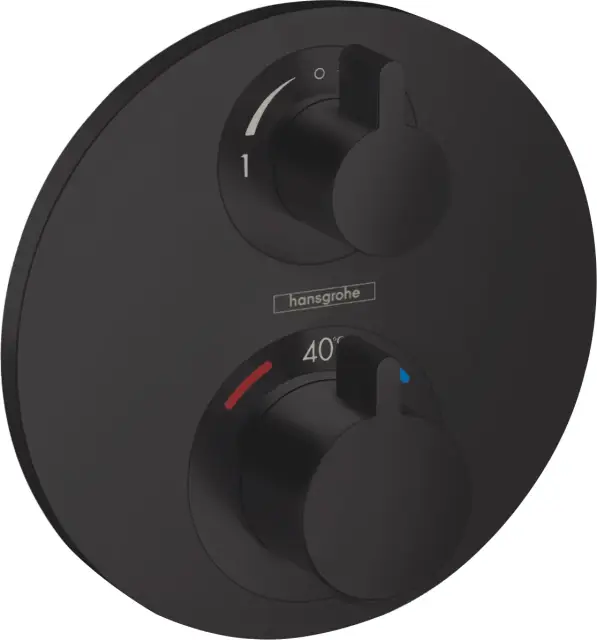 Hansgrohe Ecostat S Термостат для душа встраиваемый на 2 потребителя, цвет: матовый черный 15758670