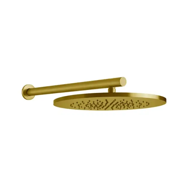 Gessi 316 Bath-Shower Верхний душ 36 см, кронштейн настенный 45 см, цвет: brushed brass PVD 54148#727