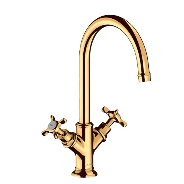 Axor Montreux Смеситель для раковины на 1 отверстие с донным клапаном, цвет: полированное золото 16506990